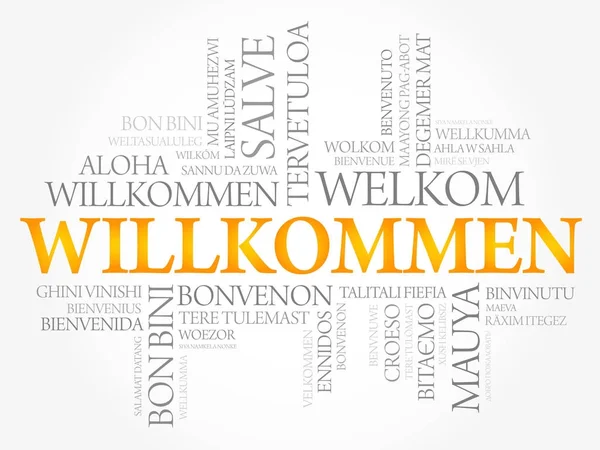 Willkommen, willkommen auf deutsch — Stockvektor