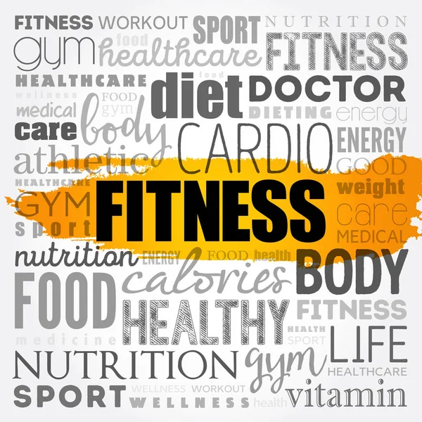 Fitness word cloud collage — Stock vektor