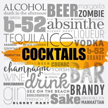 Farklı kokteyller ve malzemeler