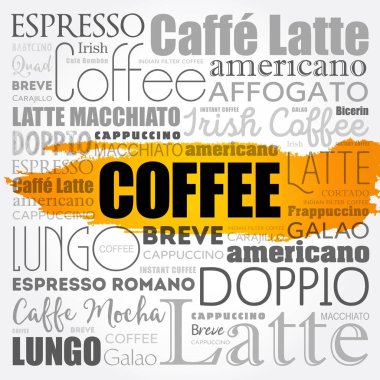 Kelime bulutu listesi kahve içer