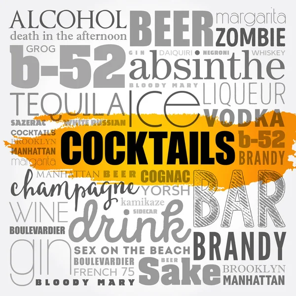 Farklı kokteyller ve malzemeler