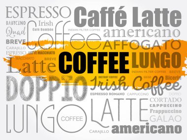 Kelime bulutu listesi kahve içer