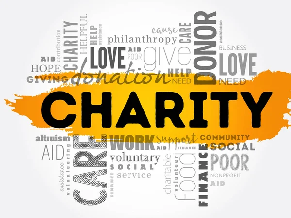 Charity word cloud collage — Stock Vector