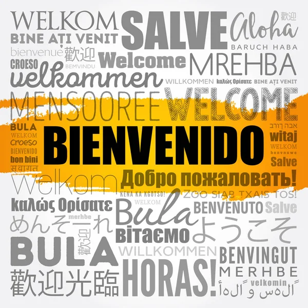 Bienvenido, Witamy w języku hiszpańskim — Wektor stockowy