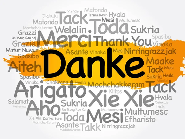 Danke (Obrigado em alemão ) — Vetor de Stock