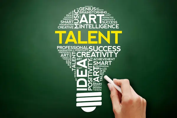 TALENT bulb word cloud collage — Stock Photo, Image