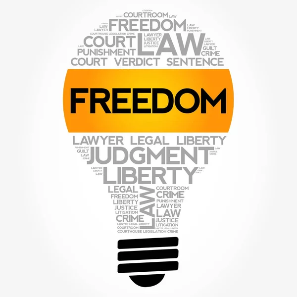 Freedom bulb word cloud collage — Stock Vector