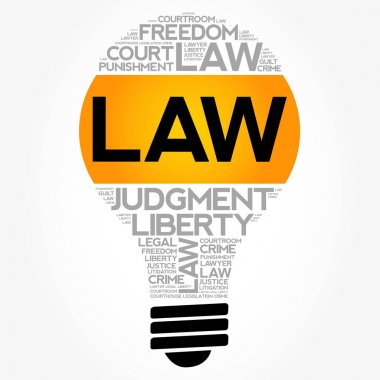 Hukuk ampul kelime bulutu kolaj