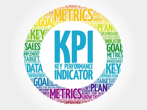 Kpi - indicador de rendimiento clave — Vector de stock