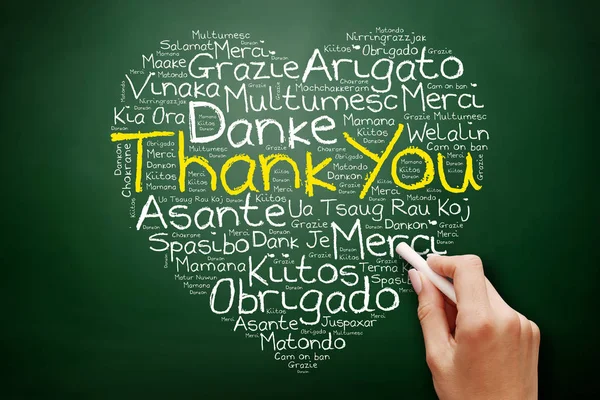 Hand writing Thank You Word Cloud — Stock Photo, Image