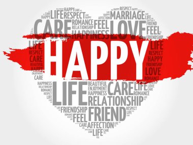 Mutlu kelime bulutu kolaj