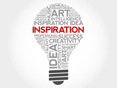 İlham ampul kelime bulutu