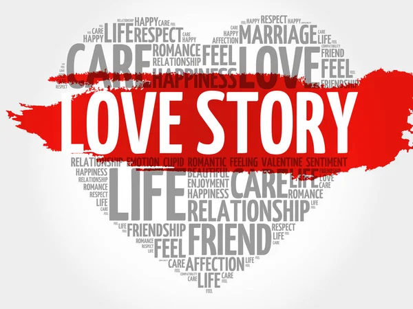 Love Story word cloud collage — Stock Vector