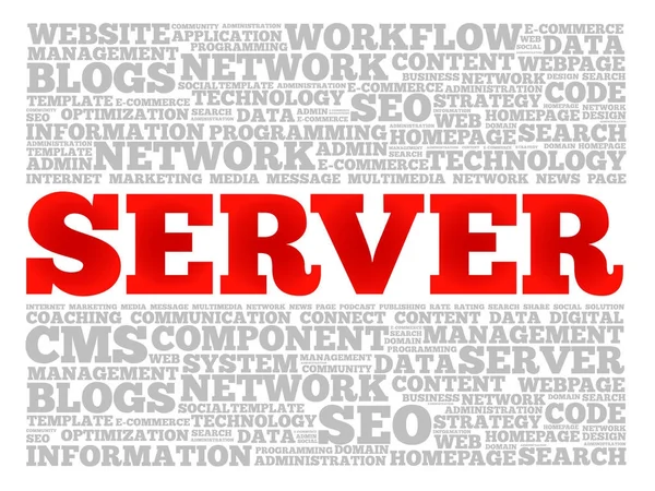 Server Word Cloud Collage — Stockvektor