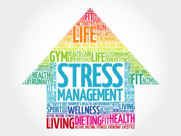 Stress Management arrow word cloud
