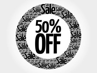 %50 off Satılık kelime bulutu