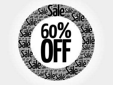 %60 off Satılık kelime bulutu
