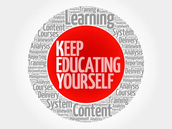 Keep Educating Yourself circle — Stock Vector