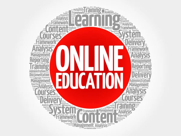 Online-Bildung Kreis Wort Wolke — Stockvektor