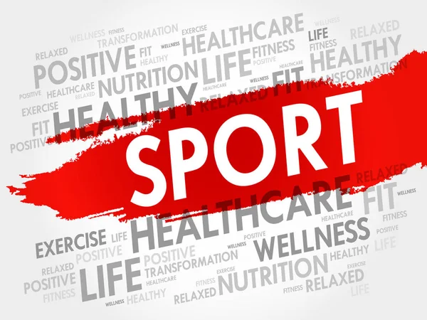 Sport word cloud achtergrond — Stockvector