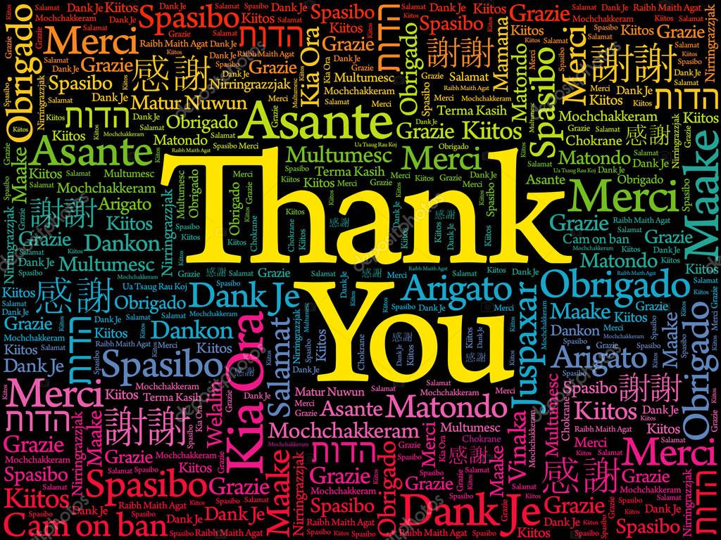Gracias por su atencion en varios idiomas | nube de palabra gracias