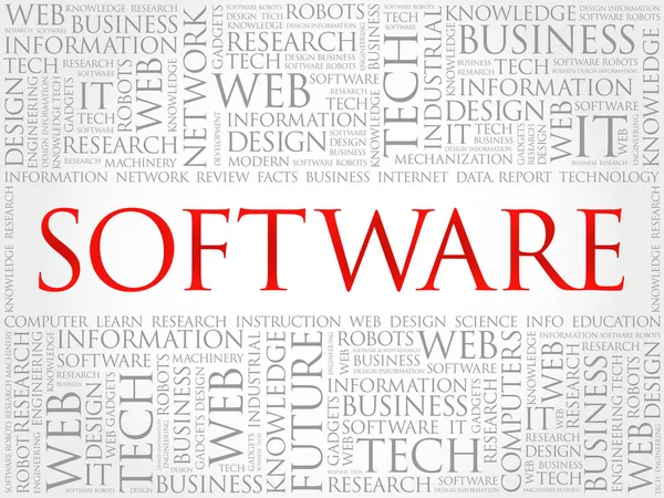 Software word cloud collage — Stock Vector