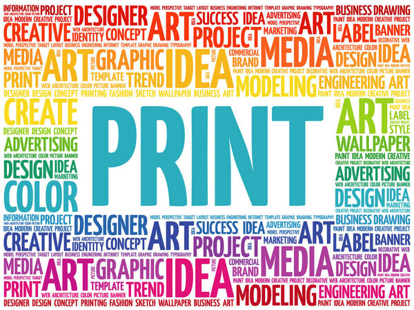 PRINT word cloud, creative concept