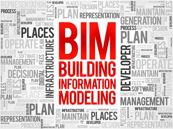 BIM - modelowanie informacji o budynku — Wektor stockowy