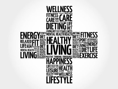 Sağlıklı yaşam kelime bulutu