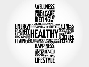 Sağlıklı kelime bulutu