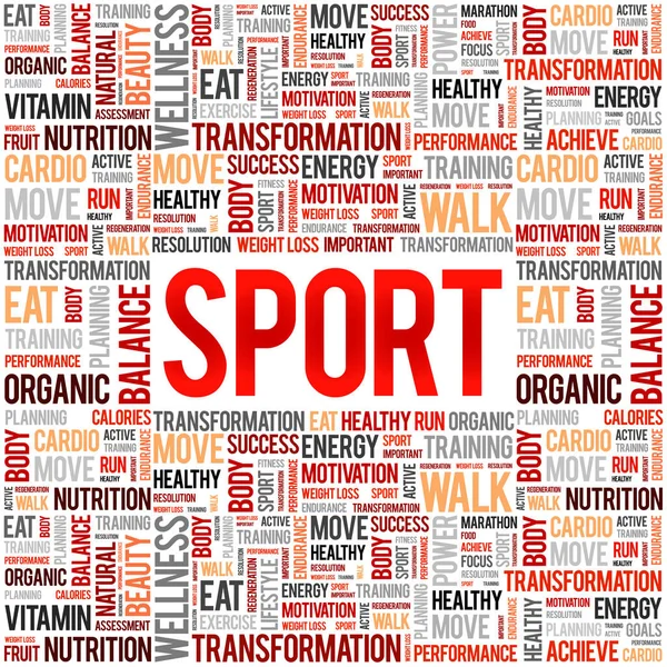 Sport word cloud achtergrond — Stockvector