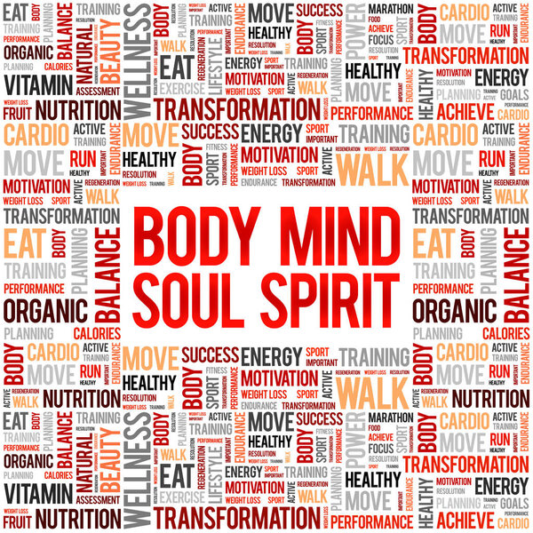 Body Mind Soul Spirit word cloud