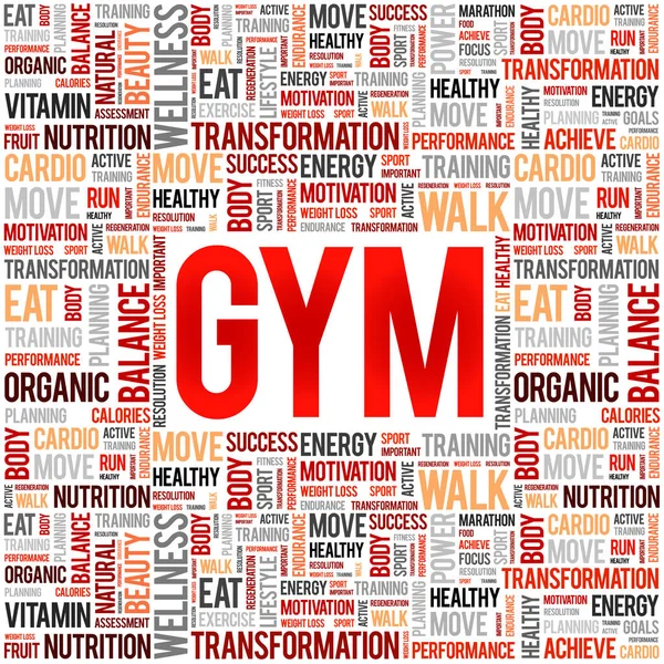 Gym word cloud collage — Stockvector