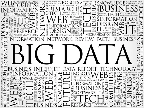 Big Data Word Cloud Collage — Stockvektor