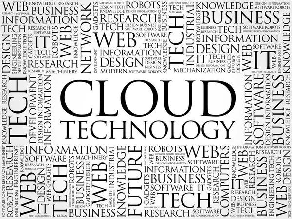 クラウド技術の単語の雲 — ストックベクタ