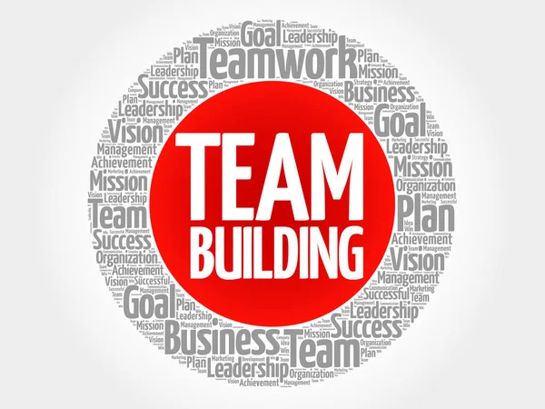 Team Building koło słowo cloud — Wektor stockowy