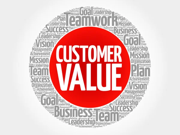 Customer Value circle word cloud — Stock Vector