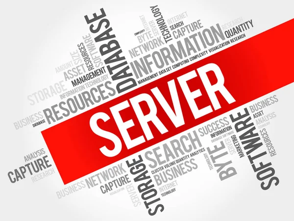 Colagem de nuvem de palavra de servidor — Vetor de Stock