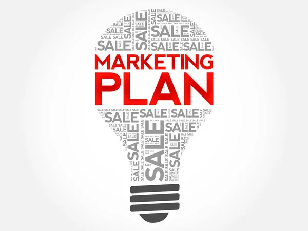 Marketing Plan SALE bulb word cloud — Stock Vector