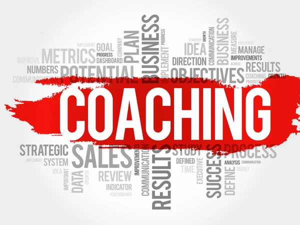 Coaching parola nube — Vettoriale Stock