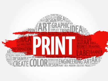 Yazdırma kelime bulutu