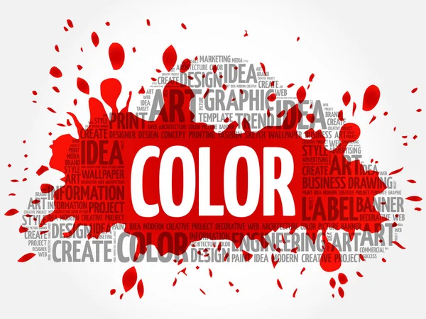 Kleur word cloud, creatief concept — Stockvector