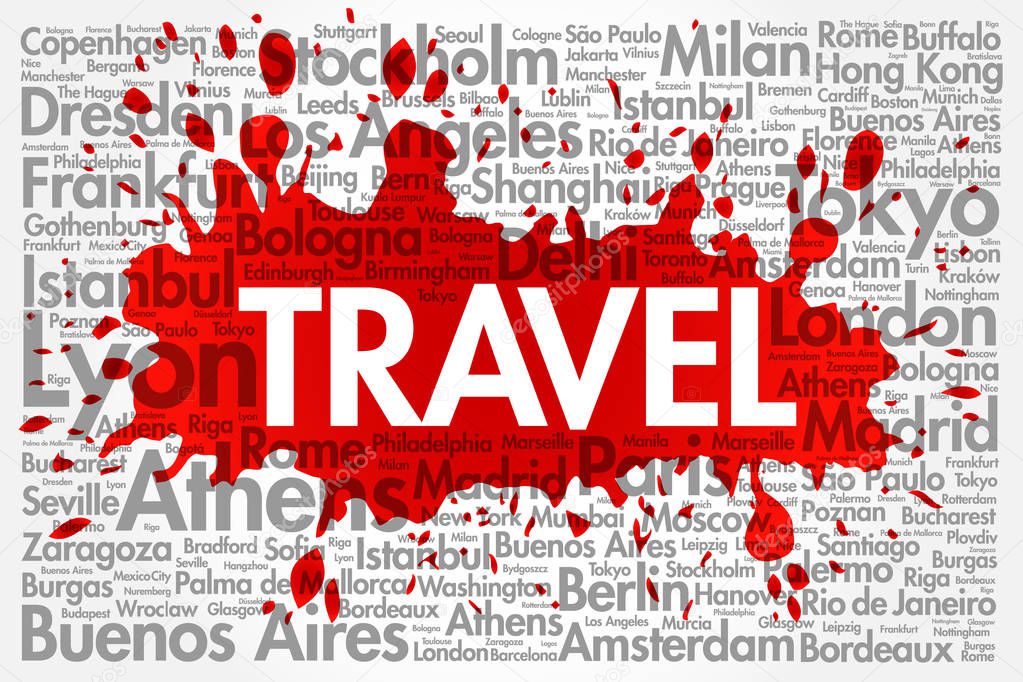 TRAVEL word cloud concept