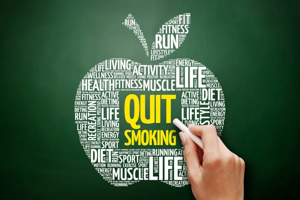 Quit Smoking apple word cloud — Stock Photo, Image