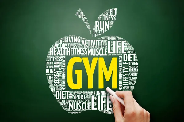 GYM apple word cloud collage — Stock Photo, Image