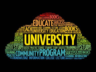 Üniversite kelime bulutu kolaj