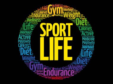 Spor yaşam daire kelime bulutu