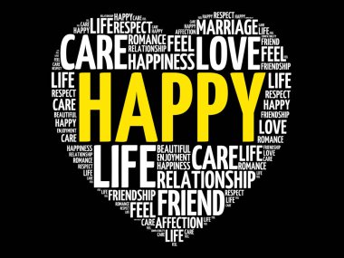 Mutlu kelime bulutu kolaj