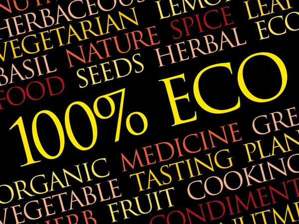 100% Eco word cloud collage — Stockvector