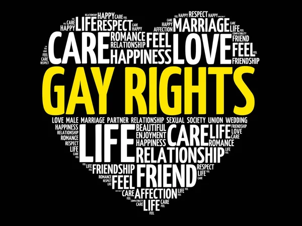 Eşcinsel hakları kelime bulutu kolaj — Stok Vektör